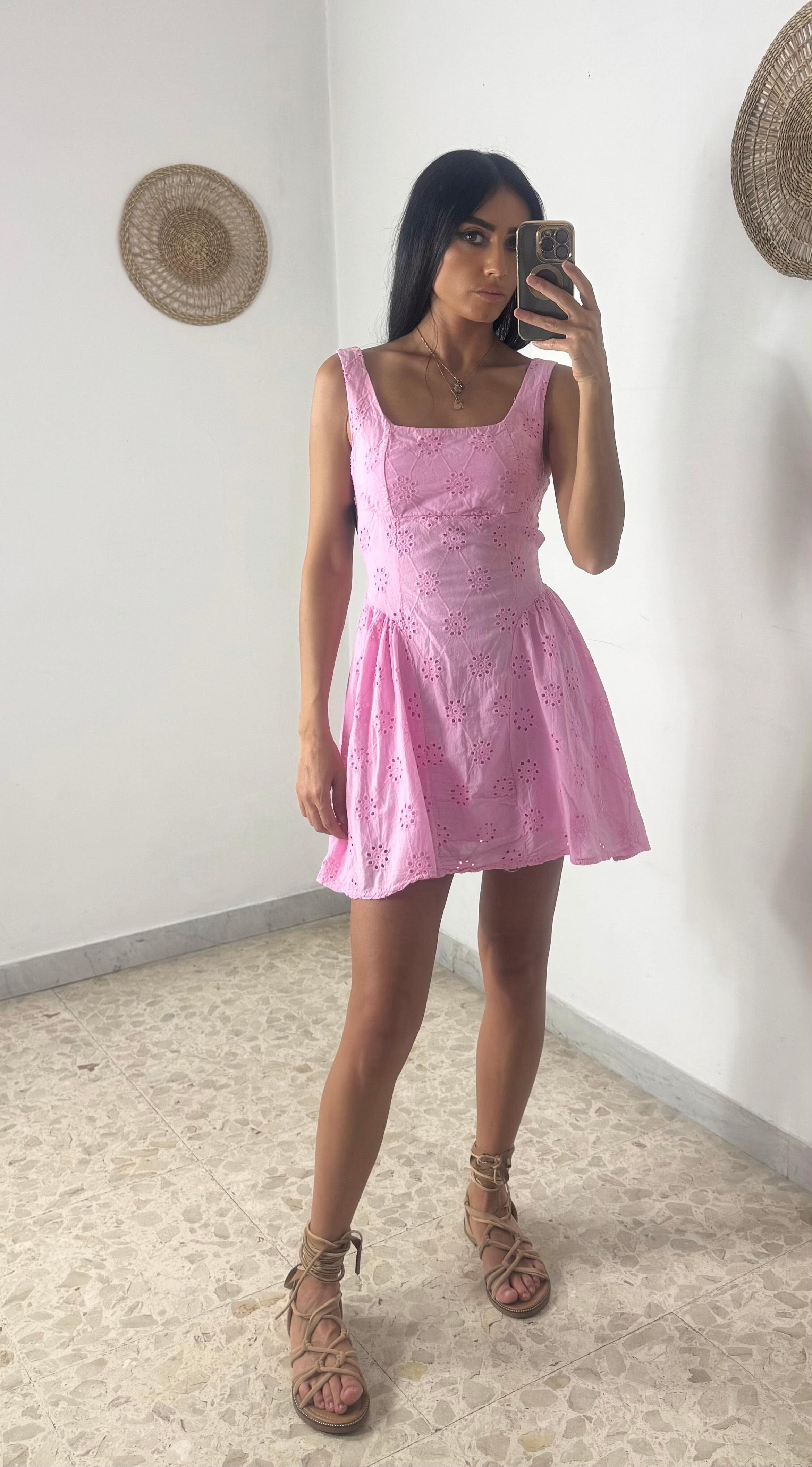 Pink daisy dress